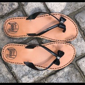 Black and Tan Henri Bendel Sandal